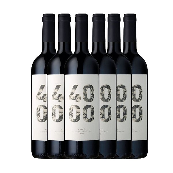 6 Garrafas Vinho tinto 4000 Gran Reserva Malbec 750ml