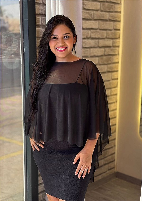 Blusa Feminina Tule Bata Capa