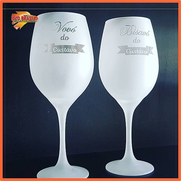 Taça de Vinho 600ml - Vidro - Personalizada (FOSCA)