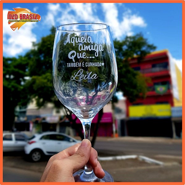 Taça de Vinho 600ml - Vidro - Personalizada (TRANSPARENTE)