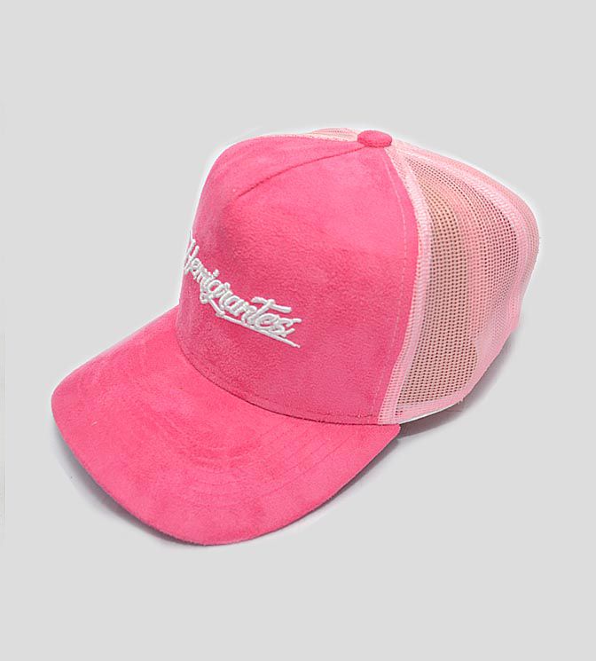 Boné Trucker camurça rosa