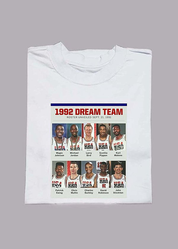 Camiseta Basquete Streetwear NBA 1992 dream team