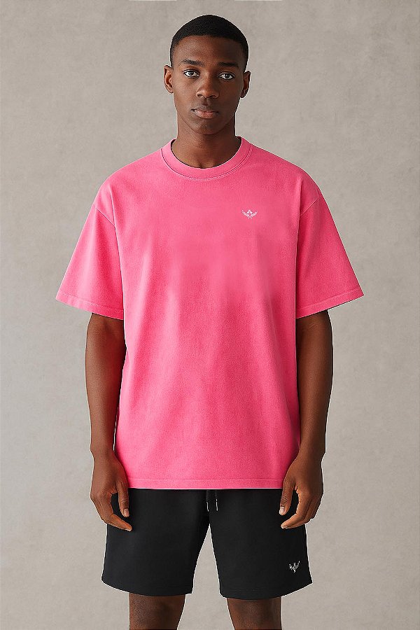 Camiseta Oversized Rosa Neon