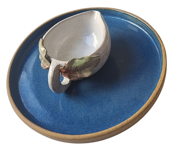 Prato de Cerâmica - Kit Prato e molheira