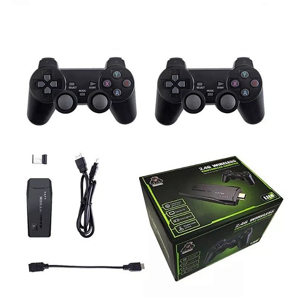 Videogame Game Stick Lite 10000 Jogos Clássicos e 2 Controles Sem Fio -  Cadê Meu Jogo