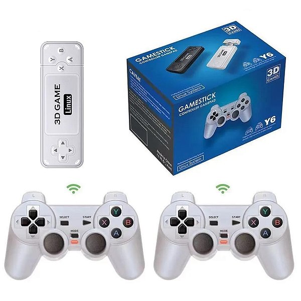 Videogame Retro Game Stick Y6 10000 Jogos Clássicos e 2 Controles Sem Fio