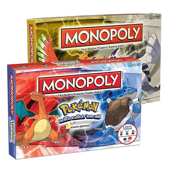 Jogo de Tabuleiro Monopoly Pokémon Kanto e Johto Edition