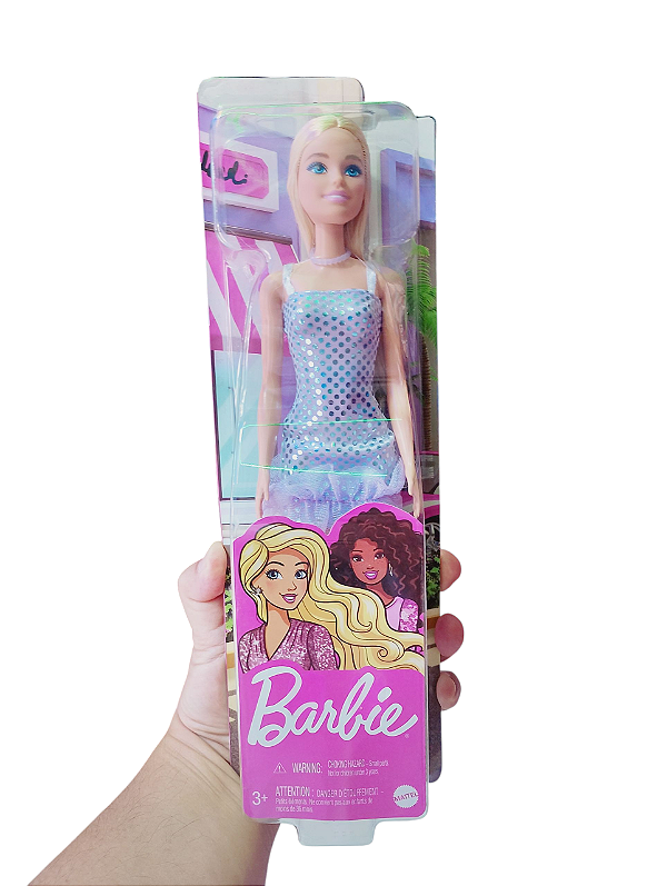 Barbie Fashionista Vestido Glitter Loira Mattel