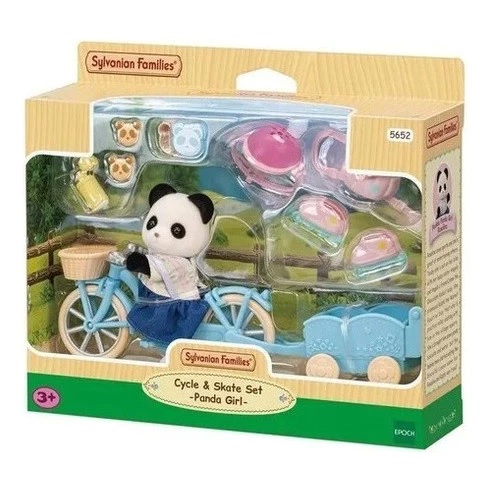 Conjunto Bicicleta e Patins Menina Panda Sylvanian Families