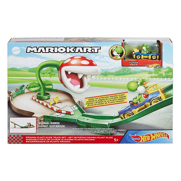 Pista Hot Wheels Mario Kart Rampa Planta Piranha Mattel