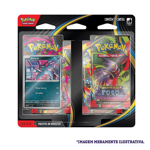 Cartas Blister Pokémon Quadruplo Sneasel Me02 Fogo Fantasmagorico Copag