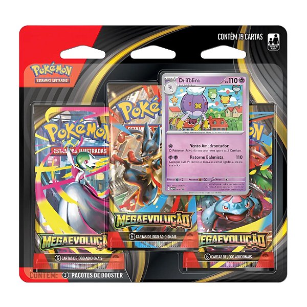 Cartas Pokémon Blister Triplo Drifblim Mega Evolução Copag