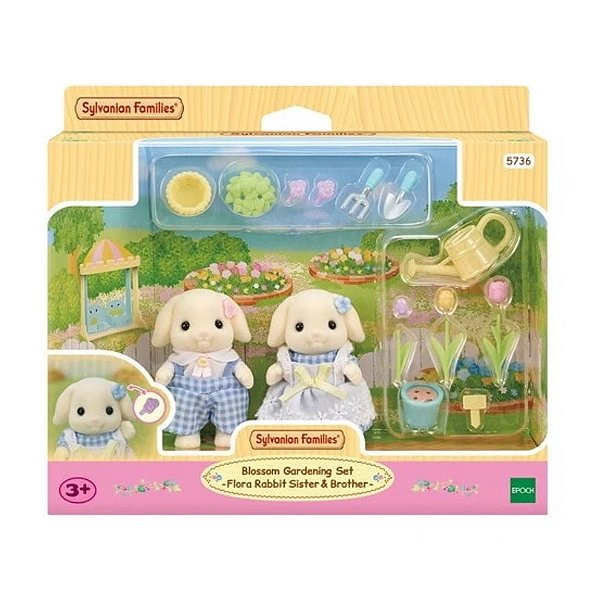 Conjunto de Jardinagem Irmã & Irmão Coelhos Florais Sylvanian Families