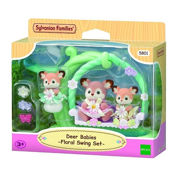 Bebês Cervos Conjunto Balanço Floral Sylvanian Families