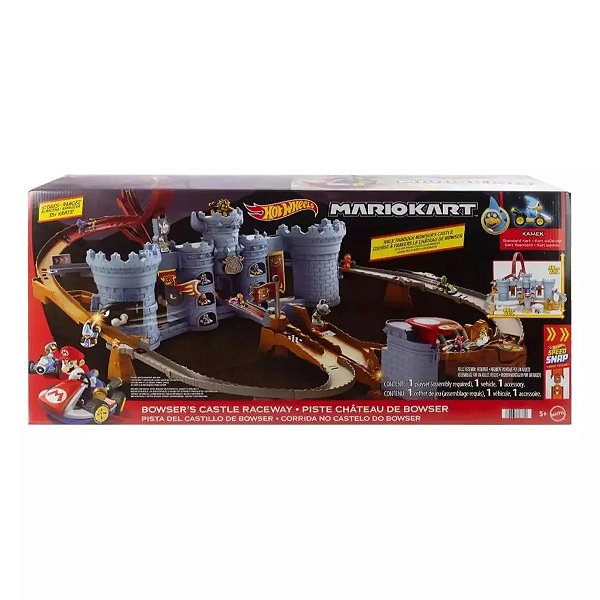 Pista Hot Wheels Mario Kart Pista de Brinquedo Castelo Bowser Mattel