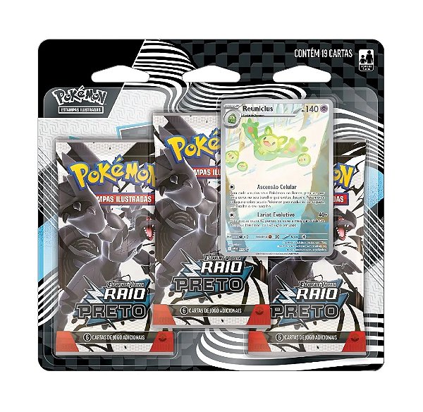 Cartas Blister Pokémon Triplo Reuniclus Raio Preto Copag