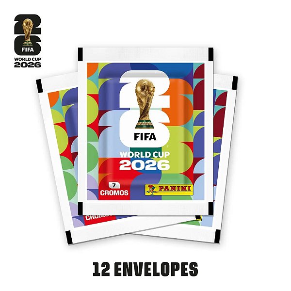 Kit Pacotes de Figurinhas Copa do Mundo 2026 Com 12 Envelopes Panini