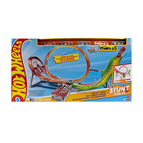 Hot Wheels Action Pista Turbo Com Looping 5 Carros Mattel