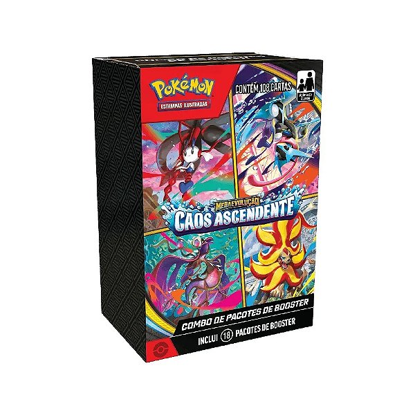 Cartas Pokémon Combo de Booster Mega Evolução Caos Ascendente Copag