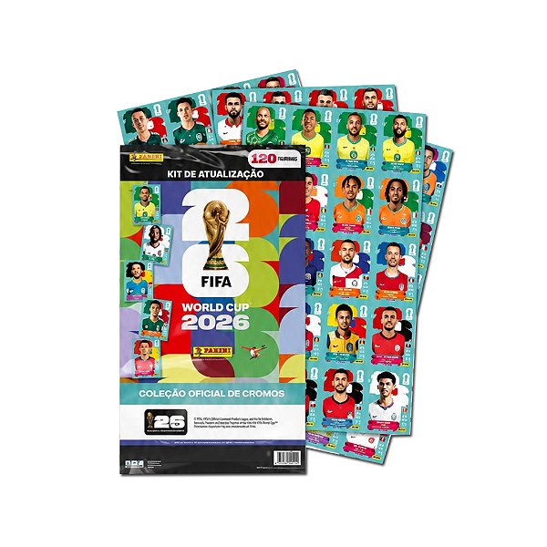 Kit de Atualização Figurinhas da Copa do Mundo 2026 Com 120 Panini
