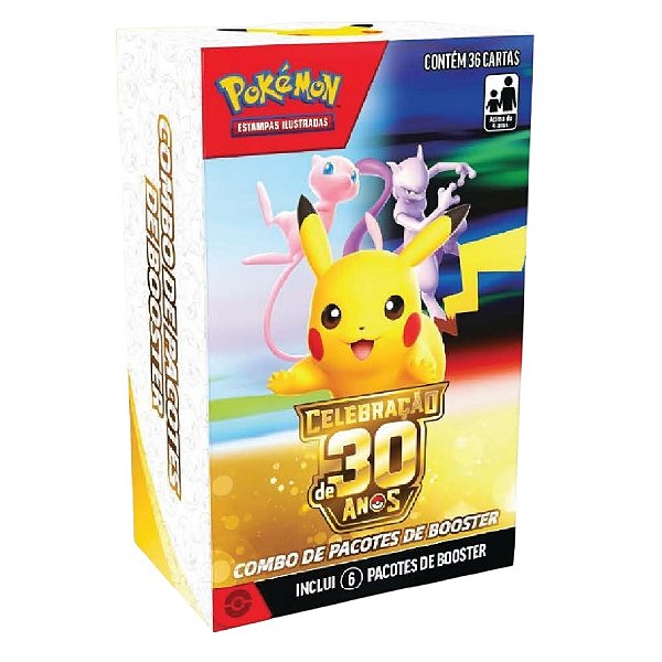 Cartas Pokémon Combo de Booster Celebração 30 Anos Copag