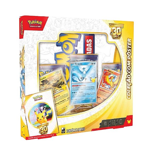 Box Pokémon Coleção Com Pôster Celebraçao 30 Anos Copag