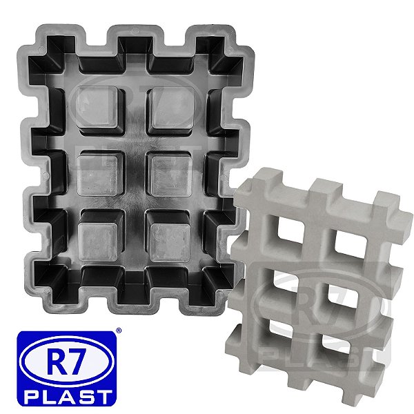 KIT C/ 10 UNIDADES, FORMA PLÁSTICA (R$53,79 UND) CONCREGRAMA 33x43x7cm
