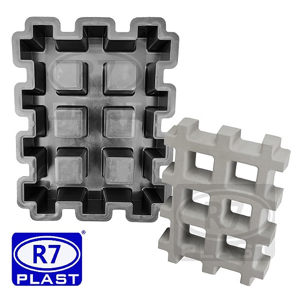KIT C/ 5 UNIDADES, FORMA PLÁSTICA (R$53,79 UND) CONCREGRAMA 33x43x7cm