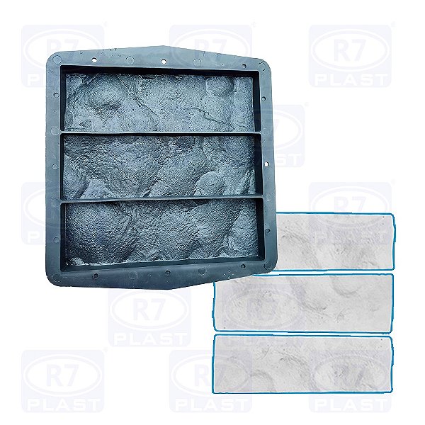 KIT C/ 10 UNIDADES (R$ 24,64 CADA), FORMA PLÁSTICA REVESTIMENTO PAREDE 3D TIJOLINHO TEXTURIZADO 25X8cm