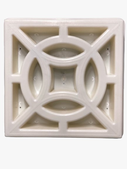 KIT C/ 10 UNIDADES, FORMA PLÁSTICA ABS (R$108,82 UND) ELEMENTO VAZADO 4 PONTAS 39X39X7