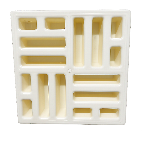 KIT C/ 10 UNIDADES, FORMA PLÁSTICA ABS (R$136,03 UND) ELEMENTO VAZADO TACO CHINÊS 38X38X6