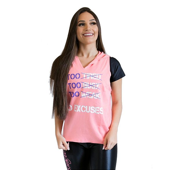 Colete feminino - No excuses - rosa