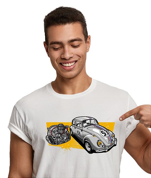 Camiseta Fusca e Motor Herbie