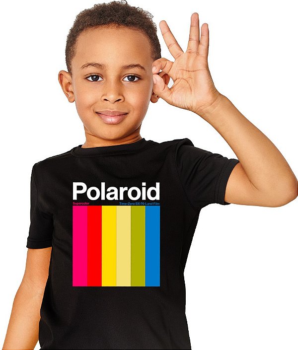 Camiseta Polaroid Listras - Infantil