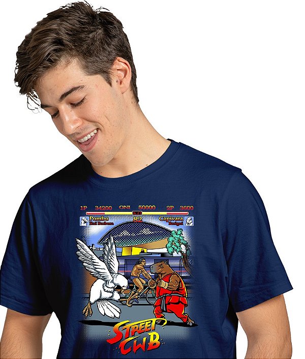 Camiseta Street Fighter Pombo Vs Capivara