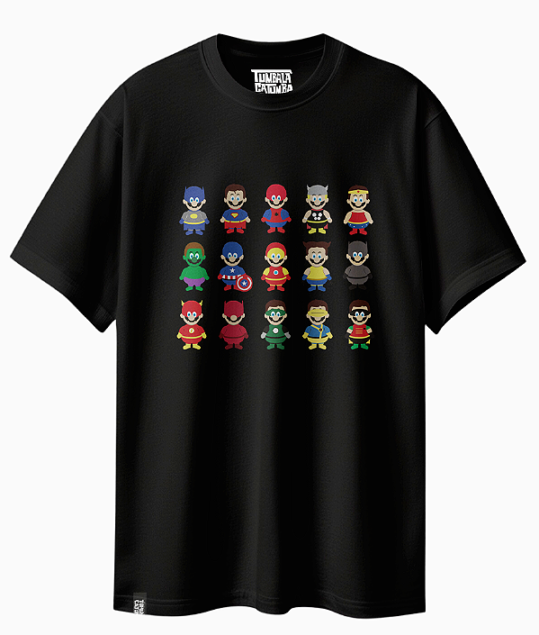 Camiseta Básica Super Heróis Mario