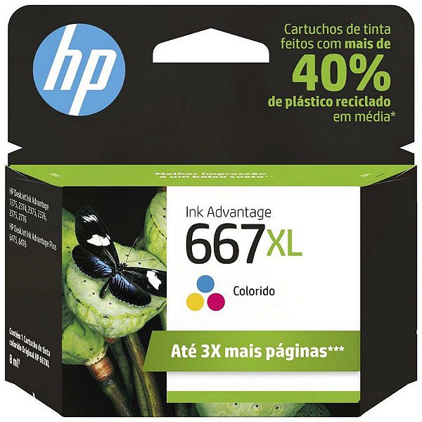 Cartucho de Tinta Original HP 667 XL Tricolor