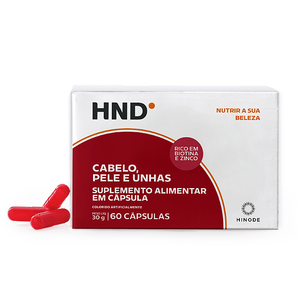 Suplemento Alimentar para Cabelo, Pele e Unhas HND 60 Cápsulas