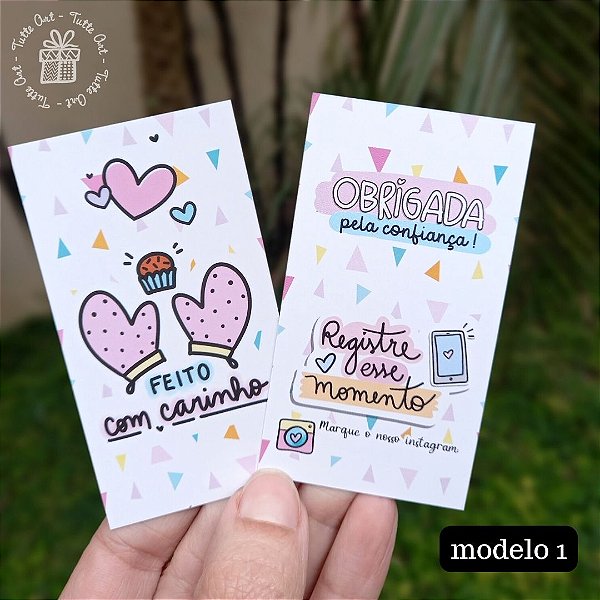 50 Tags Cliente -1 Feito com Carinho Confeiteira