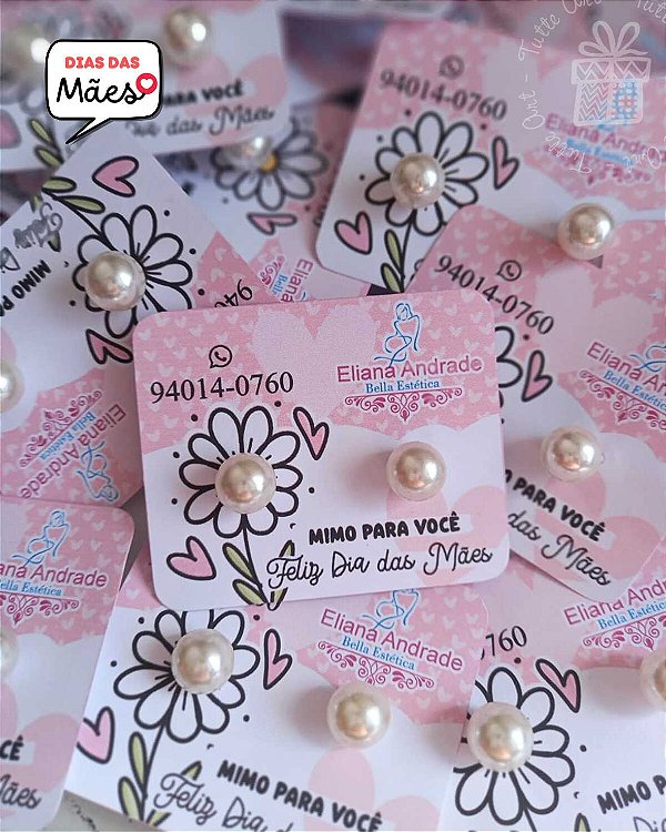 Card com Brinco Pérola - Dia das Mães