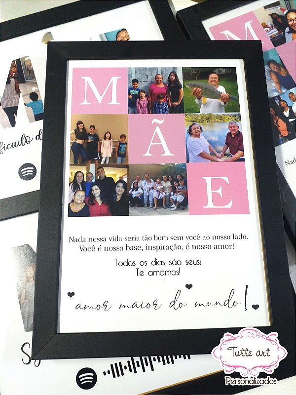 Quadro Personalizado A4 20x30 - Dia das Mães