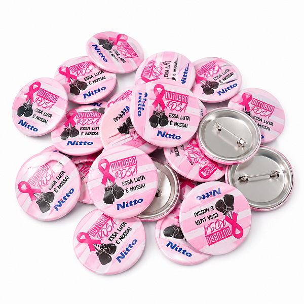 Botton Personalizado 3,8 cm - Outubro Rosa