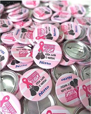 Botton Personalizado 3,8 cm - Outubro Rosa
