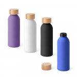 Squeeze em Alumínio com Acabamento Emborrachado e Tampa em Bambu