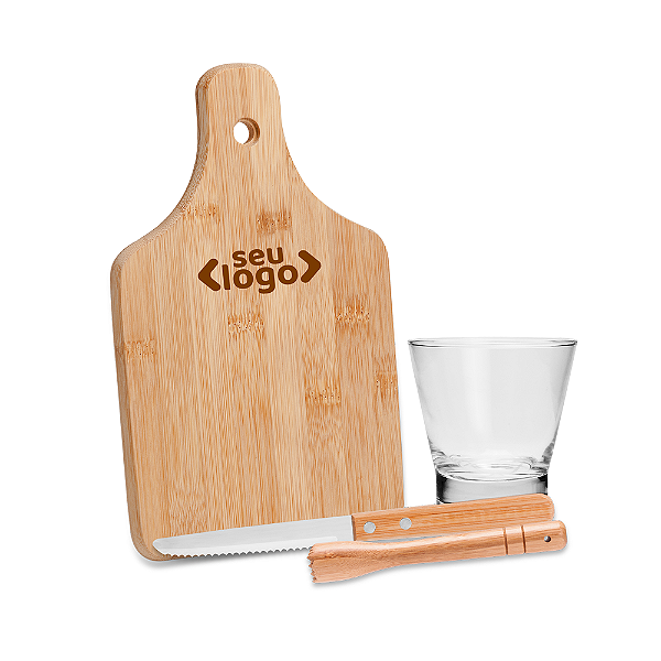 Kit Para Caipirinha Em Bambu Ibiza - 0,35 L - 4 Pçs
