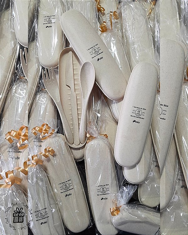 Conjunto de 3 Talheres em Fibra de Bambu e PP