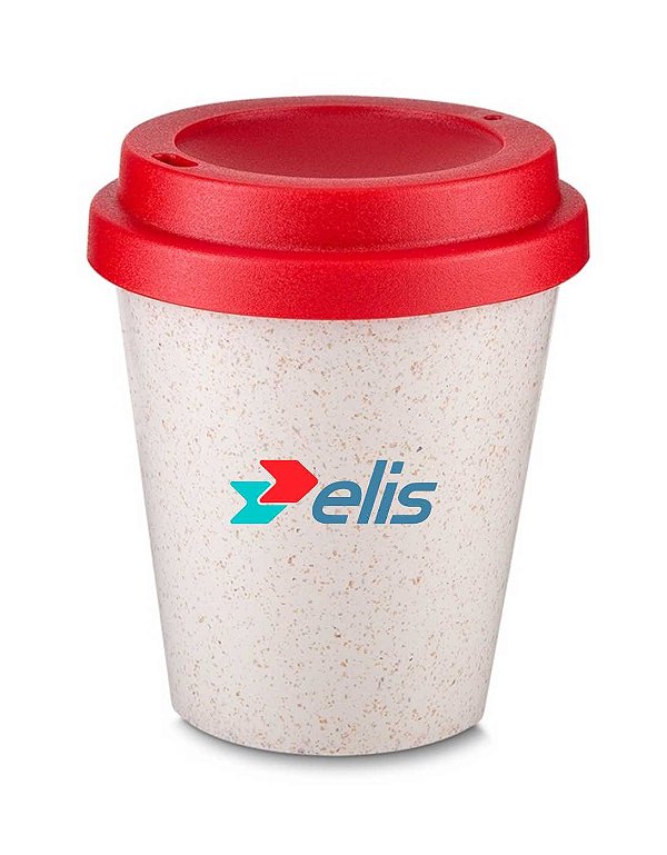 Copo Fibra de Arroz 350ml com Tampa Plástica de Bocal