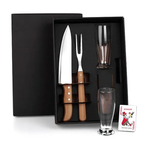 Kit De Copos E Facas - 5 Pçs