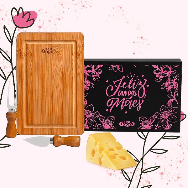 Conjunto Para Queijo Em Bambu/Inox - 3 Pçs