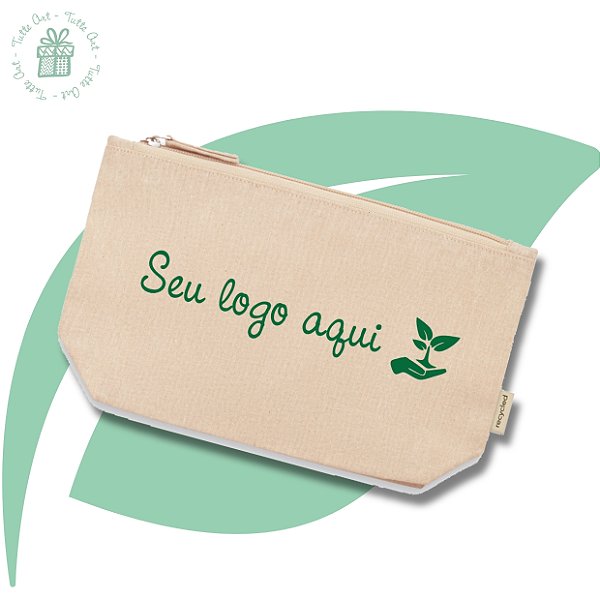 Necessaire Ecológica de Algodão Reciclado com Forro Interno – 25x14x6cm